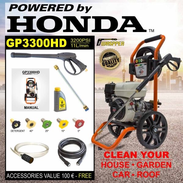 Gaspper GP3300HD Pro Pressure Washer, Honda, 5.5 HP, 220 bar/3.200 PSI - Image 10