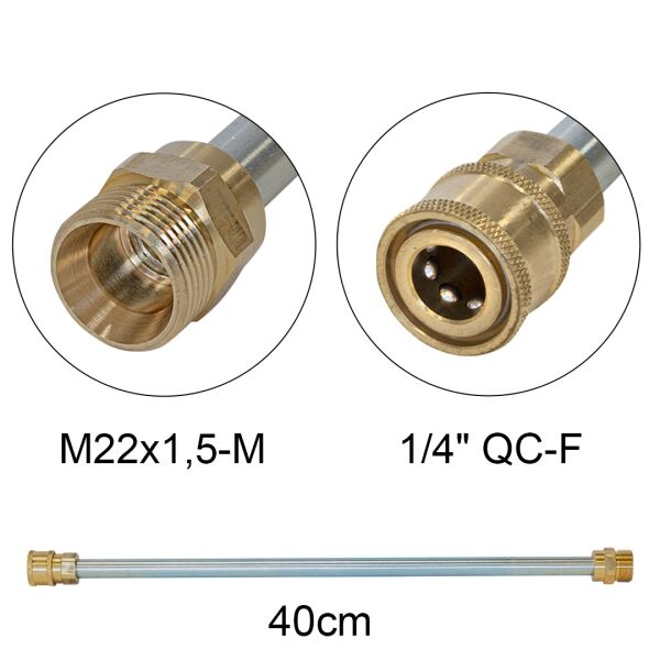 Nástavec z nehrdzavejúcej ocele, pripojenie 1/4" QC 40 cm AS000-LA001 – Obrázok 3