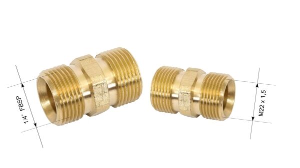 Brass fitting M22/1.5 to M22/1.5 SA000-BFM2215 - Image 2