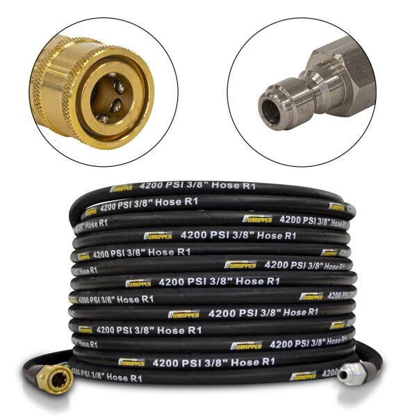 Vysokotlaková gumená hadica 15 m 3/8“ QC – M 3/8“ QC – Obrázok 3