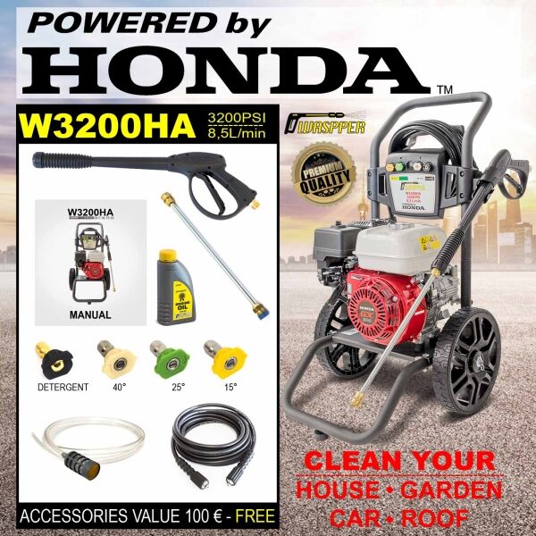 Waspper W3200HA benzínový vysokotlakový čistič, Honda, 6.5 HP, 220 bar/3.200 PSI – Obrázok 17