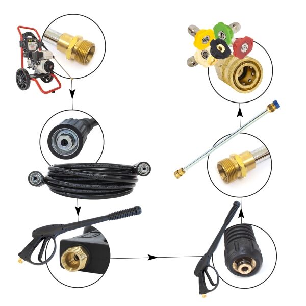 Pressure gun kit, extension, nozzles, hose - Image 9