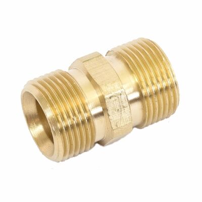 Mosadzná spojka hadíc M22/1.5 to M22/1.5 - Brass fitting M22/1.5 to M22/1.5